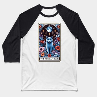 Russian Blue Cat Tarot Card Baseball T-Shirt